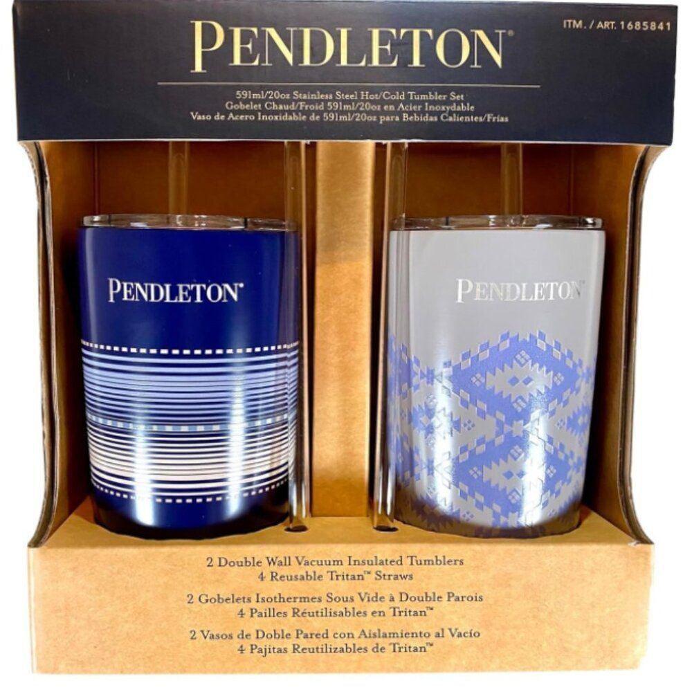 NEW! Pendleton 20 Oz Stainless Steel Hot/Cold Tumblers Set of 2